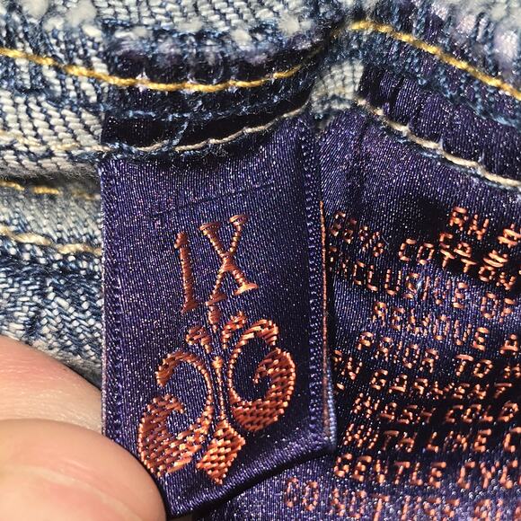 Dereon Denim Romper Womens Plus Size 1X VTG Y2K Urban Streetwear Blue Jean Belt - Picture 10 of 12